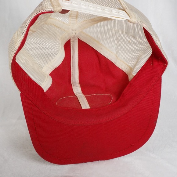 Vintage K-Products Inc. Red Trucker Hat Mesh Baseball Cap Snapback Iowa Made - Picture 4 of 5